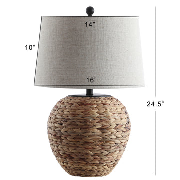 Alaro 24.5" Banana Leaf Basket LED Table Lamp - JONATHAN Y